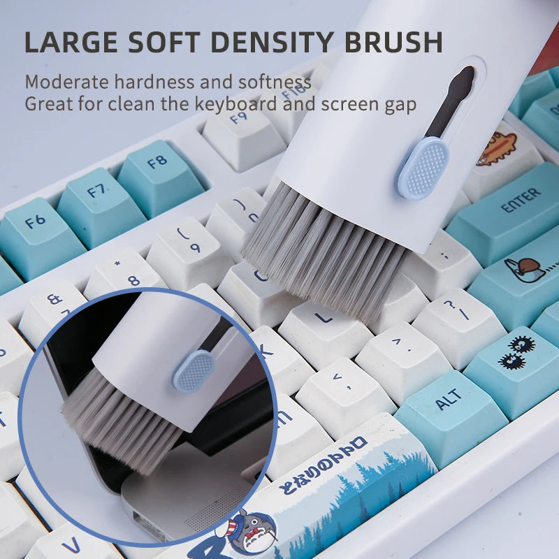 7-In-1 Computer Keyboard Cleaner Brush Kit Earphone Cleaning Pen for Headset Keyboard Cleaning Tools Cleaner Keycap Puller Kit