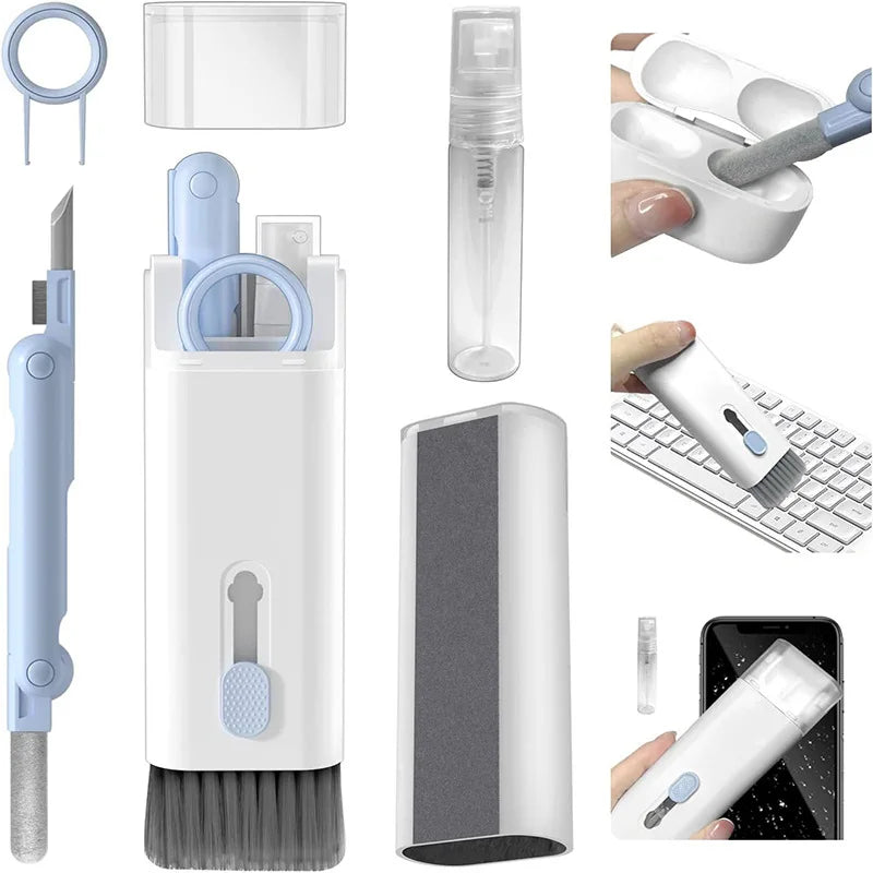 7-In-1 Computer Keyboard Cleaner Brush Kit Earphone Cleaning Pen for Headset Keyboard Cleaning Tools Cleaner Keycap Puller Kit