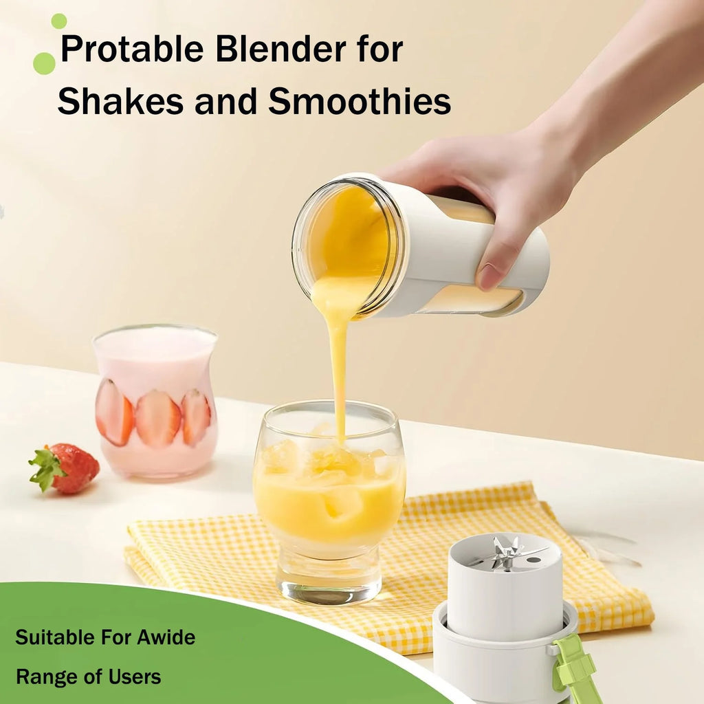 Portable Blender, 340 Ml Personal Juicer Cup,Usb Rechargeable,Household Fruit Mixer for Shakes and Smoothies,Easy to Clean,Bpa Free for Travel, Home and Office
