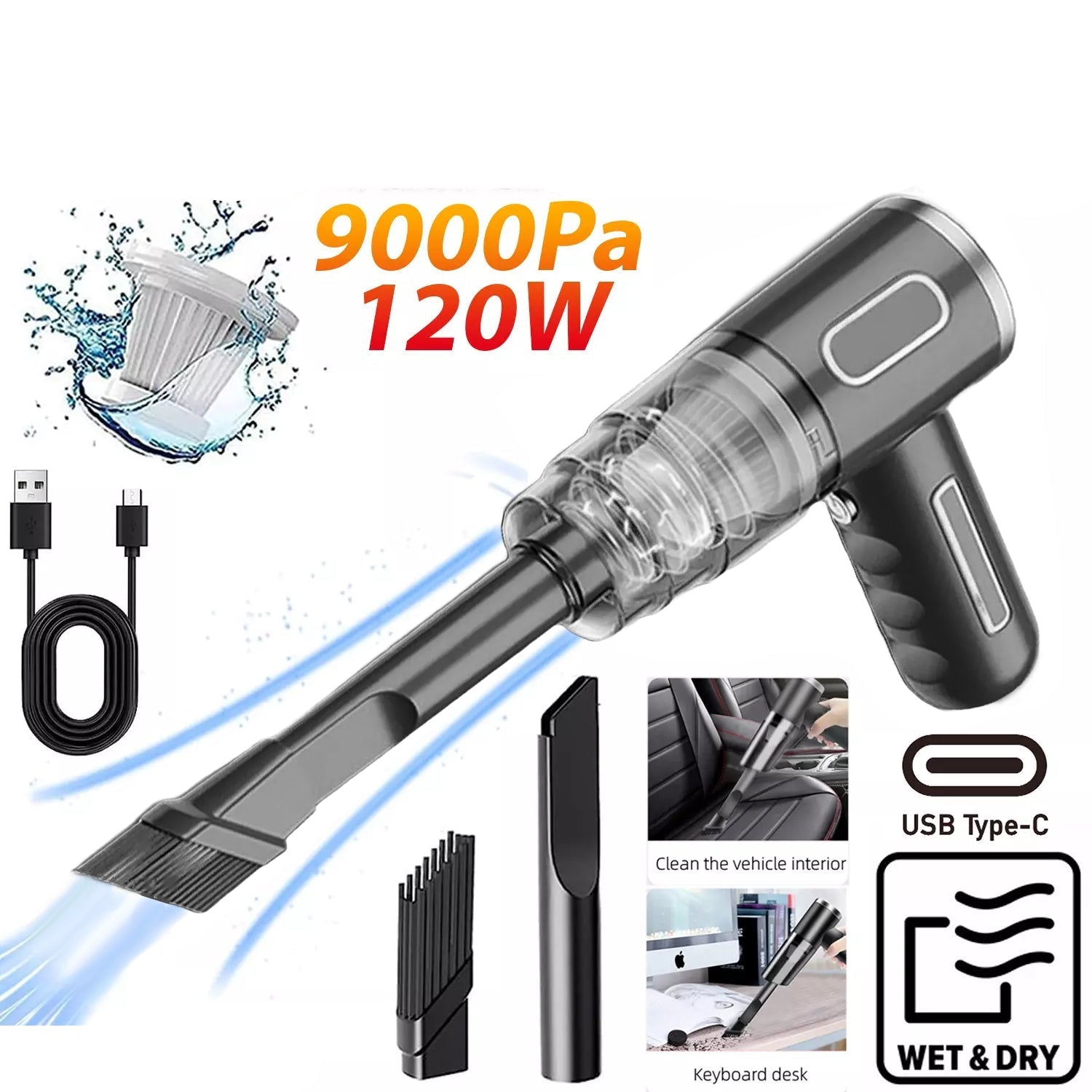 120W Cordless Handheld Vacuum Cleaner Small Mini Portable Car Auto Home Wireless